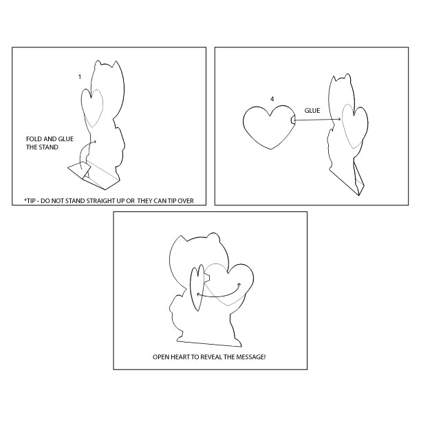 Devin, Demi & Durp Heart Standee